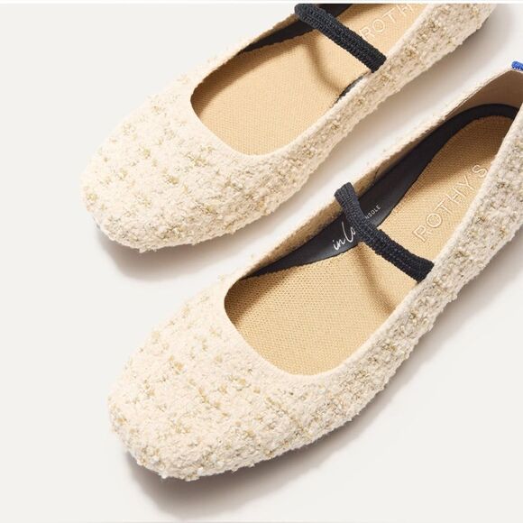 Rothy’s The Max Square Toe Mary Jane ballet Flats in cream. 10.5 - Picture 16 of 17